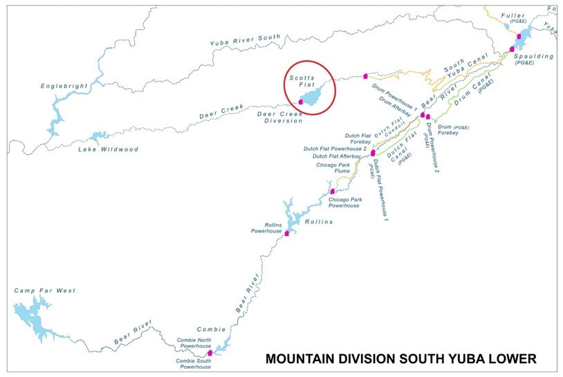 Map of Mountain Division South Yuba Lower