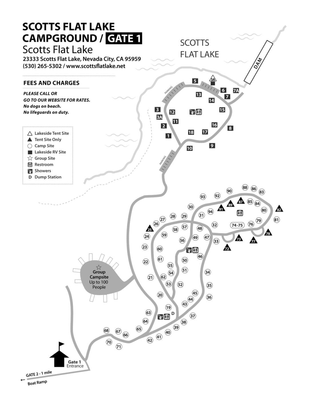 Scotts flat lake campground map