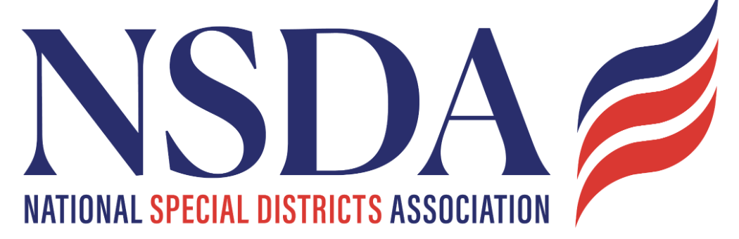 Logo of the National Special Districts Association with blue and red design elements.