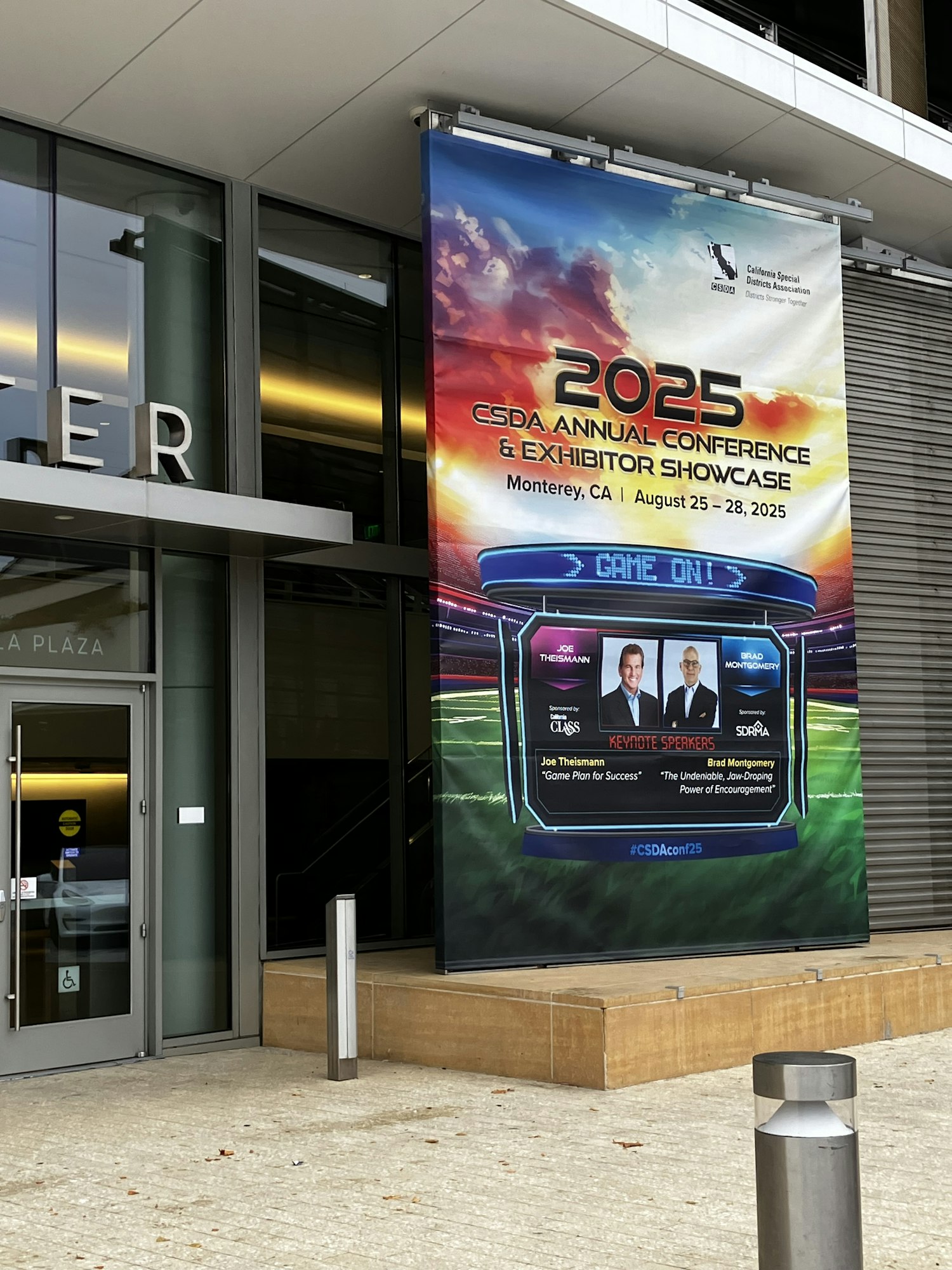 Banner for 2025 CSDA Annual Conference in Monterey, CA, August 25-28, featuring keynote speakers.
