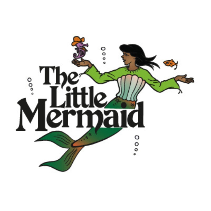The image features "The Little Mermaid" title and an illustration of a mermaid interacting with a fish and a sea creature.