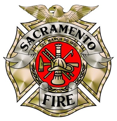 May contain: logo, Sacramento City Fire, Gold logo