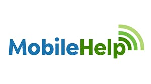 The image features the logo of "MobileHelp," which provides mobile medical alert services.