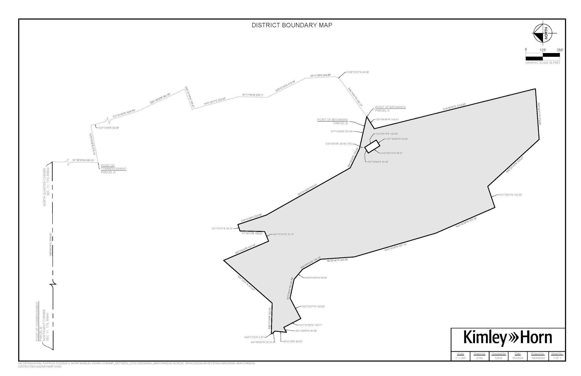 Map of the District, which is located E1/2 of the SW1/4 and the W1/2 of the SE1/4 of Section 11, and the NW1/4 of the NE1/4 of Section 14, all in Township 7 South, Range 69 West of the 6th P.M., Douglas County, Colorado.