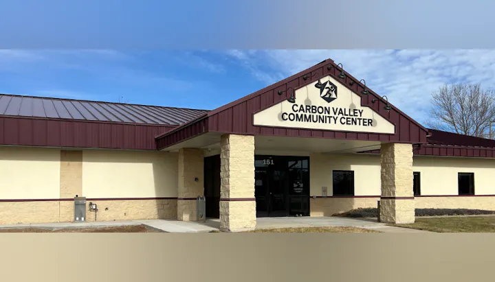 Carbon Valley Community Center building exterior with clear skies.