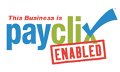 A logo indicating a business is "payclix enabled."