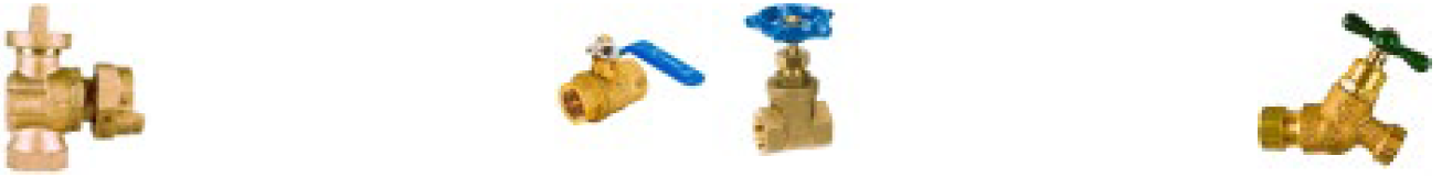 Images of various water valves