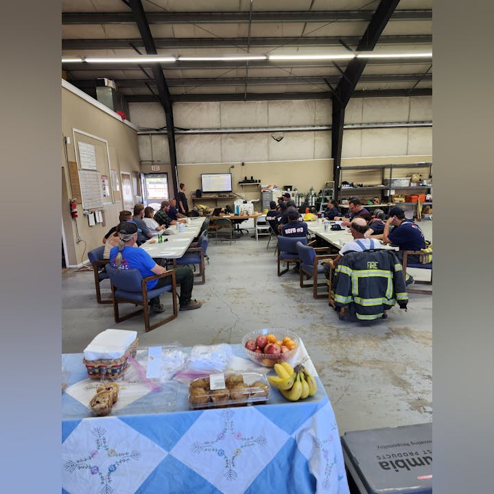 Classroom portion of extrication class.