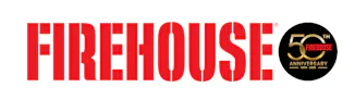 The image features the word "FIREHOUSE" in bold red letters, alongside a logo indicating a 50th anniversary celebration.