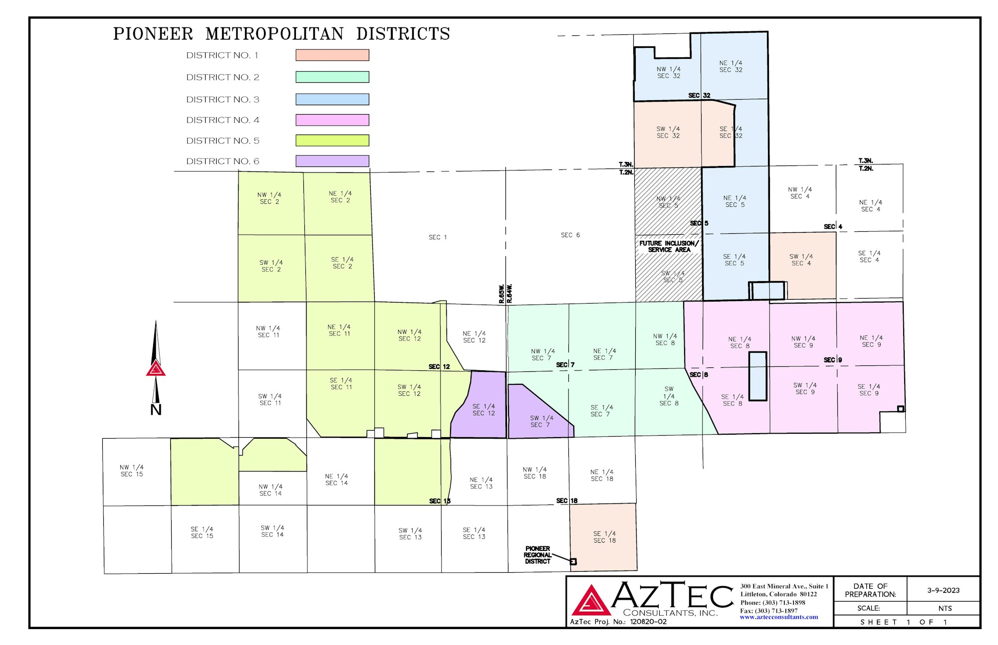 Map of the Districts which are located in Weld County, Colorado.
