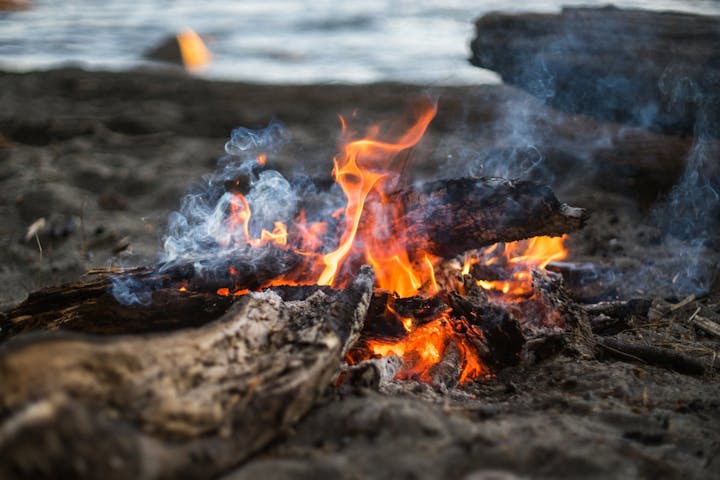 May contain: fire, flame, and bonfire