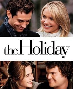 Promotional poster for the movie "The Holiday" featuring two couples smiling warmly at each other.