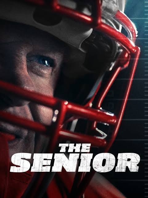 The image features a close-up of a player in football gear, with the title "The Senior" prominently displayed.
