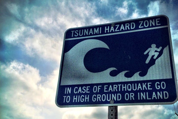 Tsunami Hazard Zone Sign