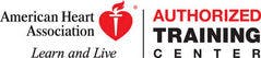 American Heart Association logo with "Learn and Live" and "Authorized Training Center" text.