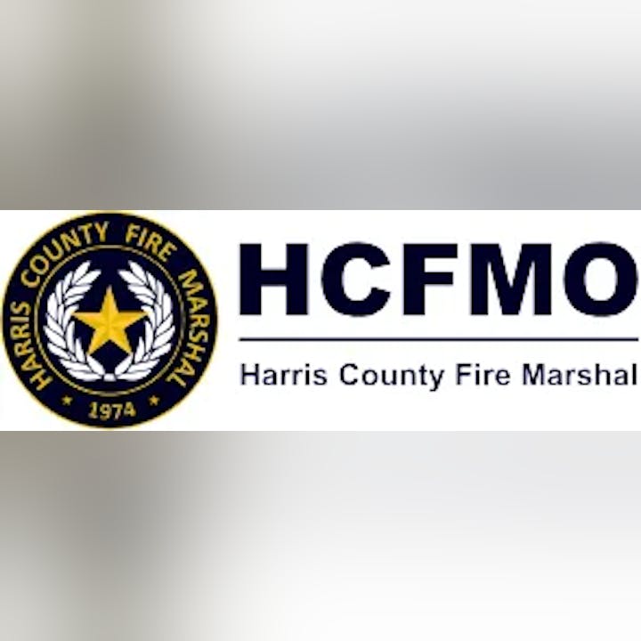 Logo with "Harris County Fire Marshal" badge and text "HCFMO."