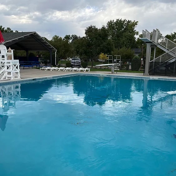 pool with diving board