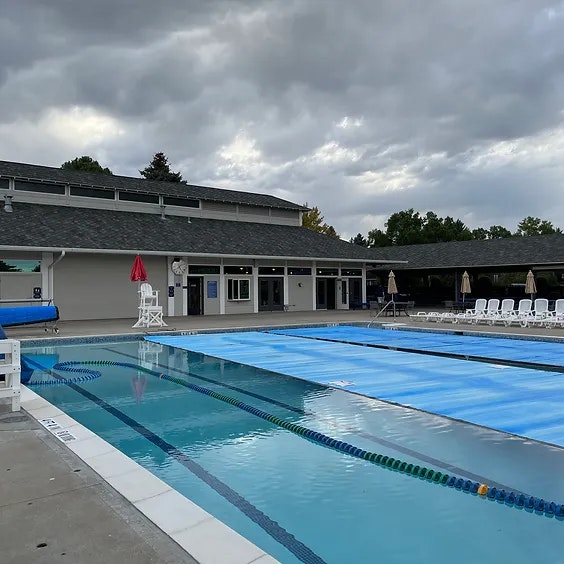 Pool, with building in the background