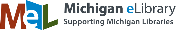 Logo of "Michigan eLibrary" with the text "Supporting Michigan Libraries".
