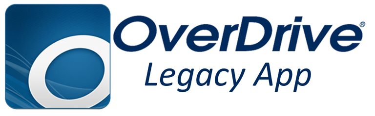 OverDrive Legacy App logo with a stylized "O" in a blue square and the text "Legacy App" below "OverDrive."