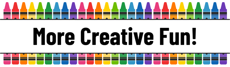 Colorful crayons border the phrase "More Creative Fun!" in bold text.