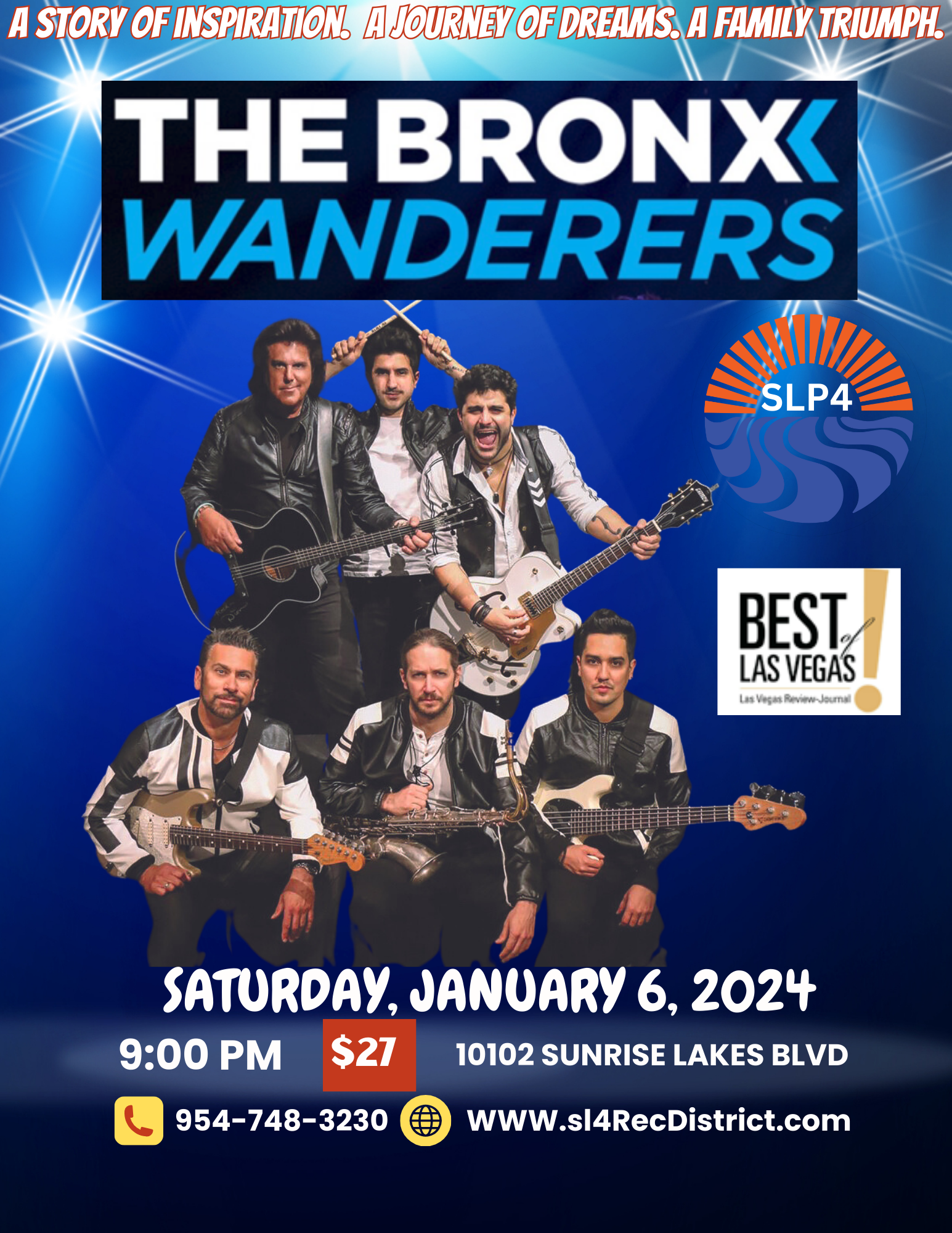 SAT 06-Jan-24 9:00 PM BRONX WANDERERS CONCERT (*) $27.00