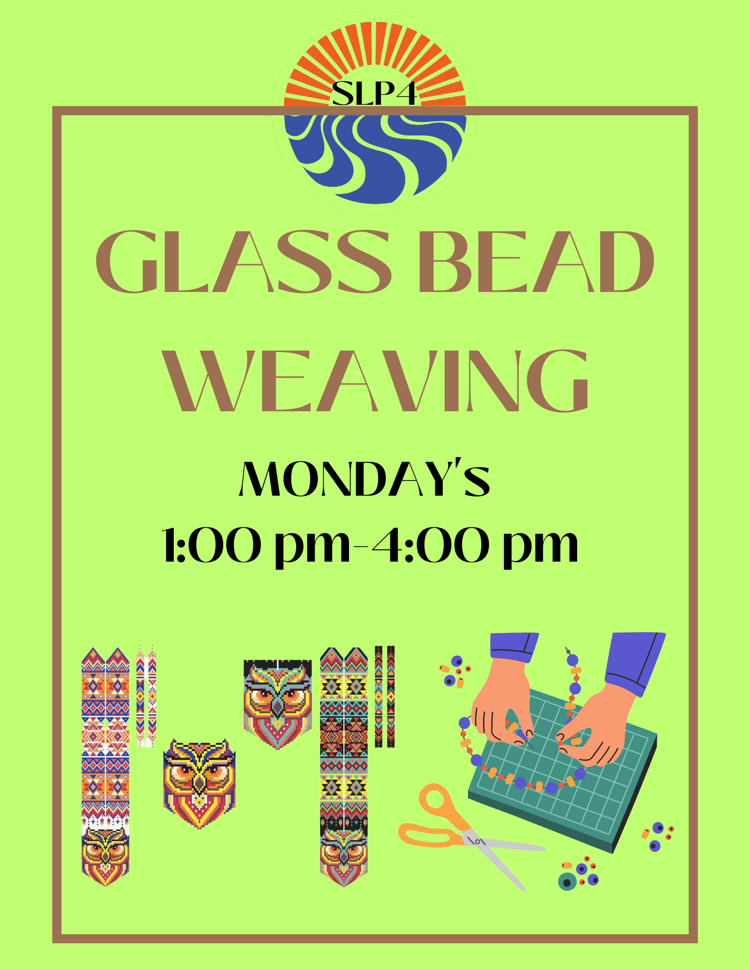 Glass Bead Weaving Class Flyer