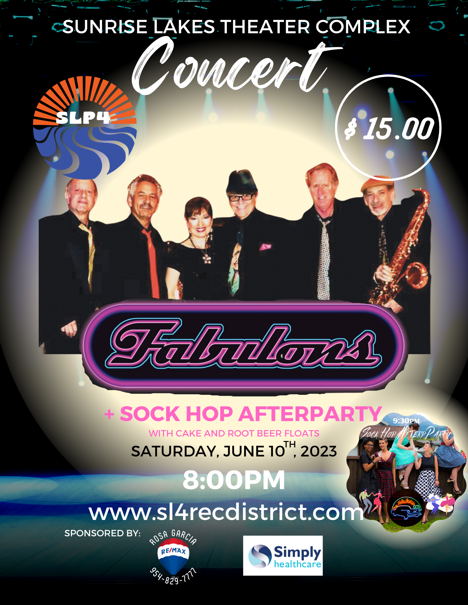 THE FABULONS at Sunrise Lakes Theater Complex + SOCK HOP AFTERPARTY (CAKE & ROOT BEER FLOATS) - SATURDAY, JUNE 10, 2023 AT 8 PM