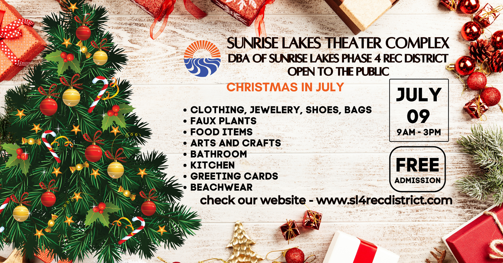 CHRISTMAS IN JULY BAZAAR - JULY 9 FLYERS