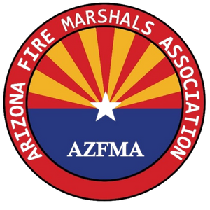 Logo of the Arizona Fire Marshals Association with a star and sunburst design.