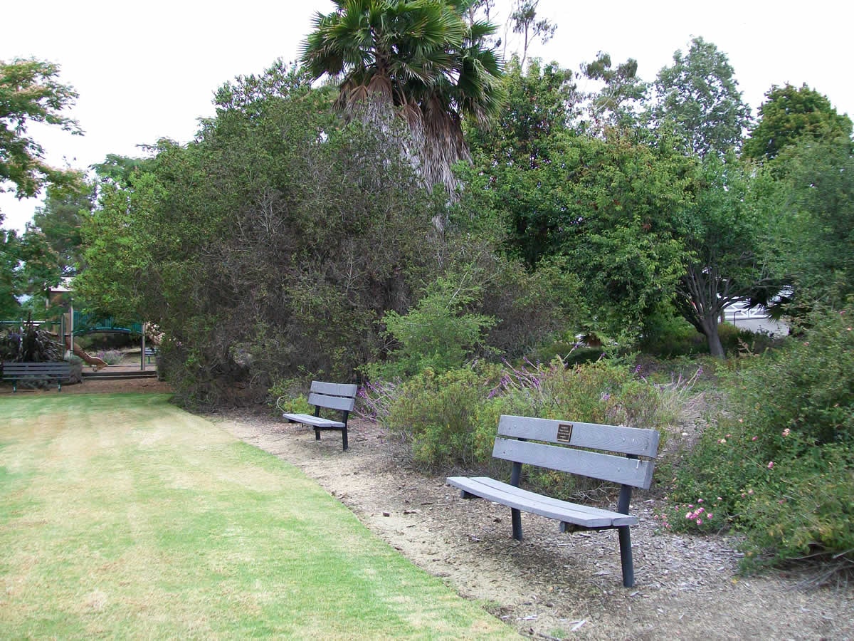 May contain: bench, furniture, grass, nature, outdoors, park, plant, garden, vegetation, and park bench