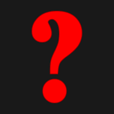 A large red question mark on a black background.
