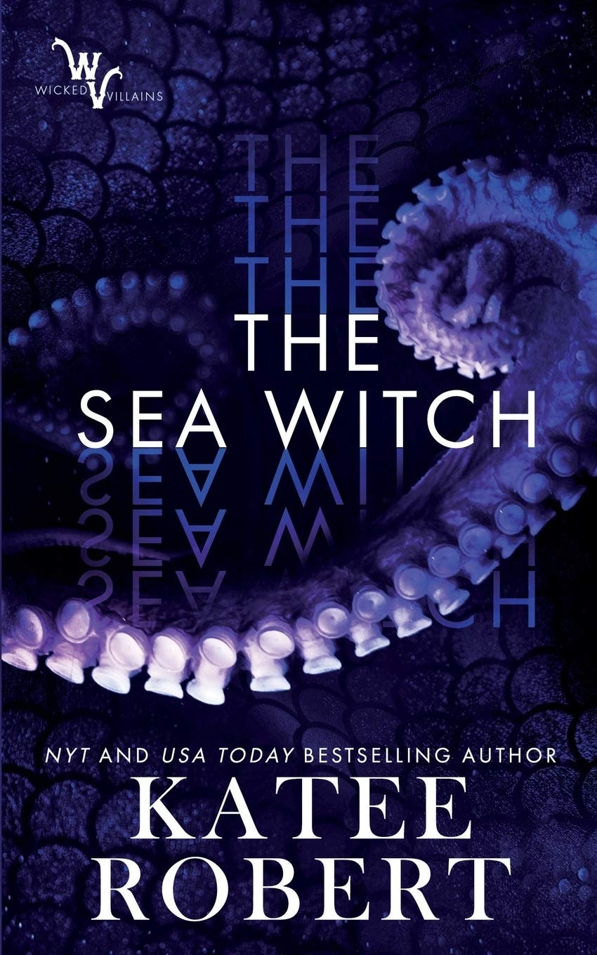 Book cover of "The Sea Witch" by Katee Robert, features purple octopus tentacles.