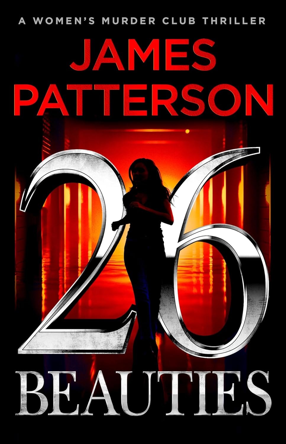 The image features the book cover for "26 Beauties" by James Patterson, a thriller in the Women's Murder Club series.