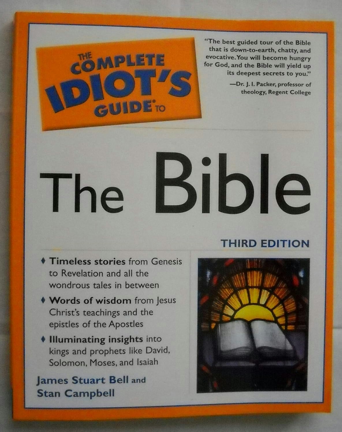 "The Complete Idiot's Guide to The Bible, Third Edition" cover featuring authors James Stuart Bell and Stan Campbell.