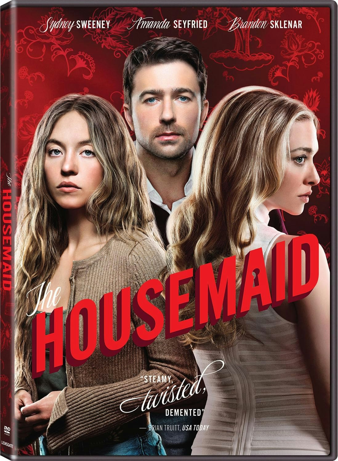 The image is a DVD cover for "The Housemaid," featuring three main characters, with the tagline "Steamy, Twisted, Demented."