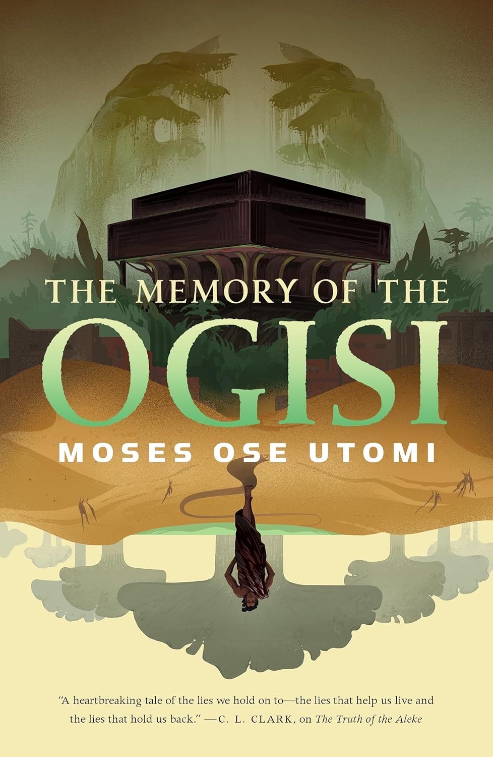 The image features the book cover for "The Memory of the Ogisi" by Moses Ose Utomi, showcasing a stylized design and a quote.