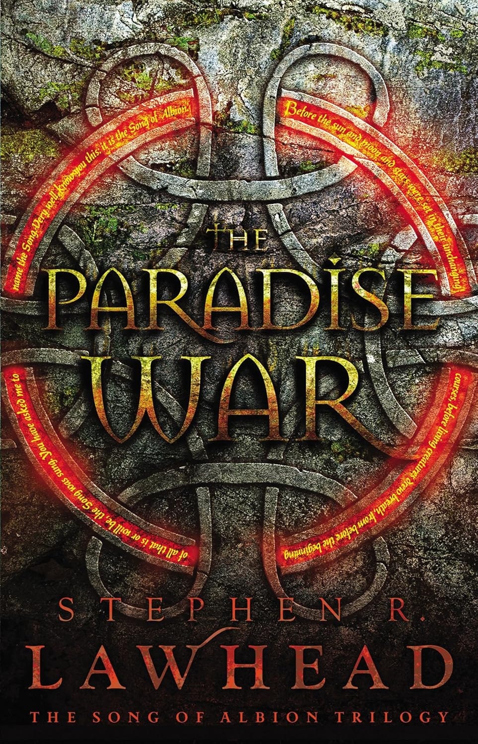 The image shows the book cover of "The Paradise War" by Stephen R. Lawhead, part of the Song of Albion trilogy.