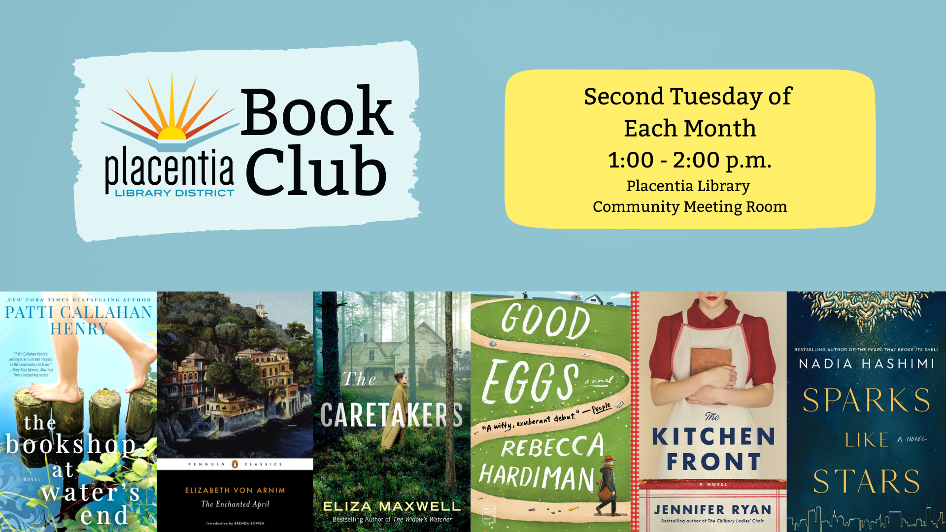 Book Club at Placentia Library. Click for schedule.