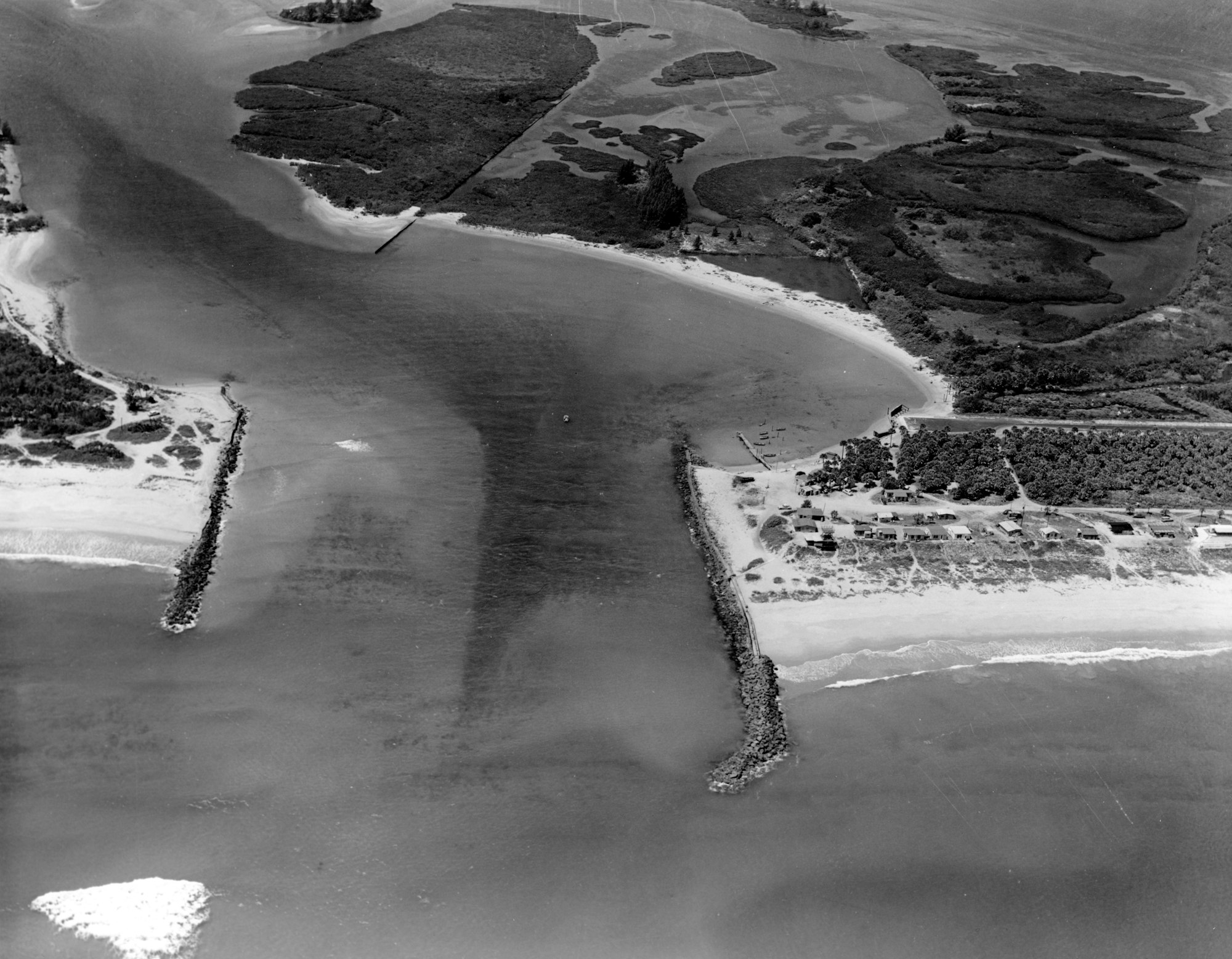 aerial photo from East of Sebastian Inlet looking West