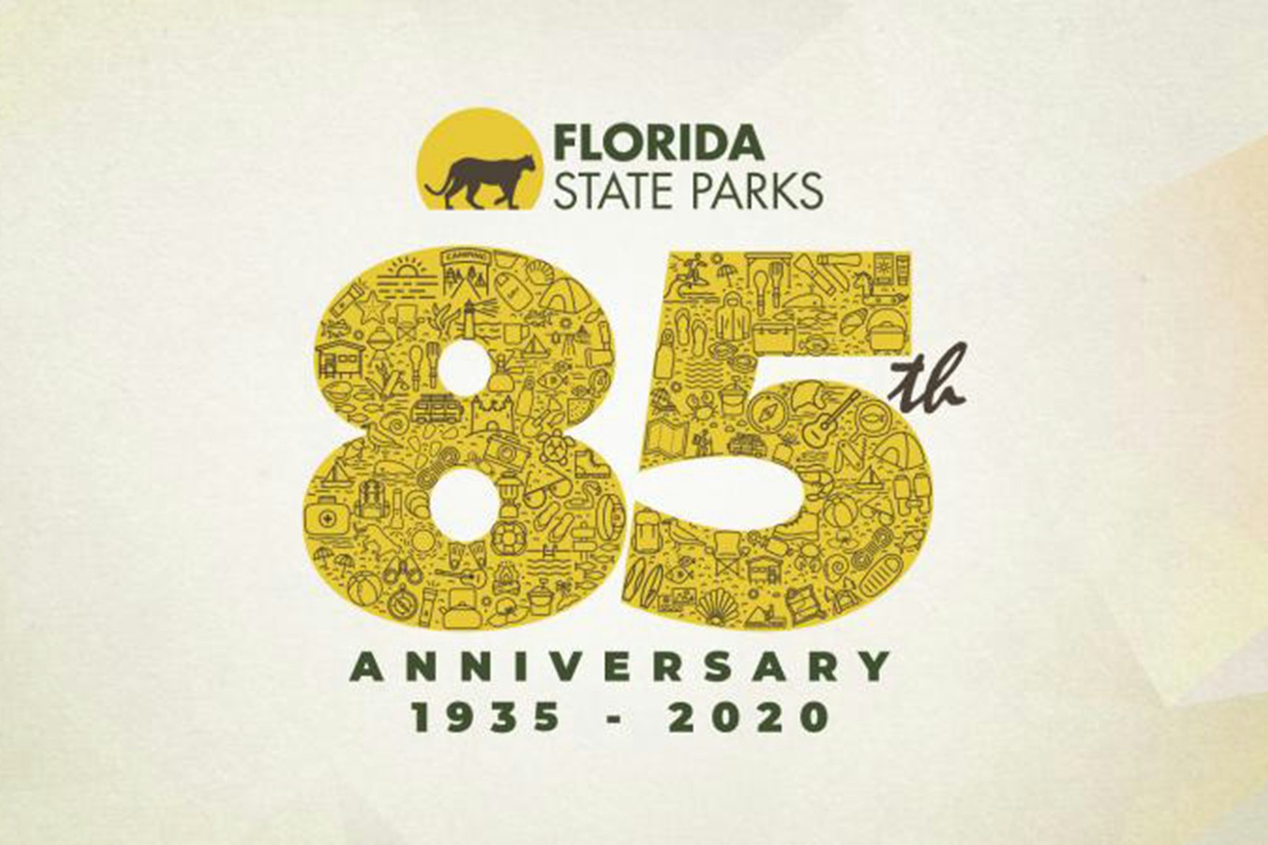 graphic logo with text-Florida State Parks 85th anniversary-1935-2020
