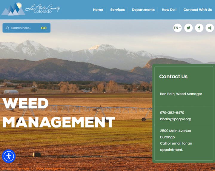 La Plata County Weed Managment Website