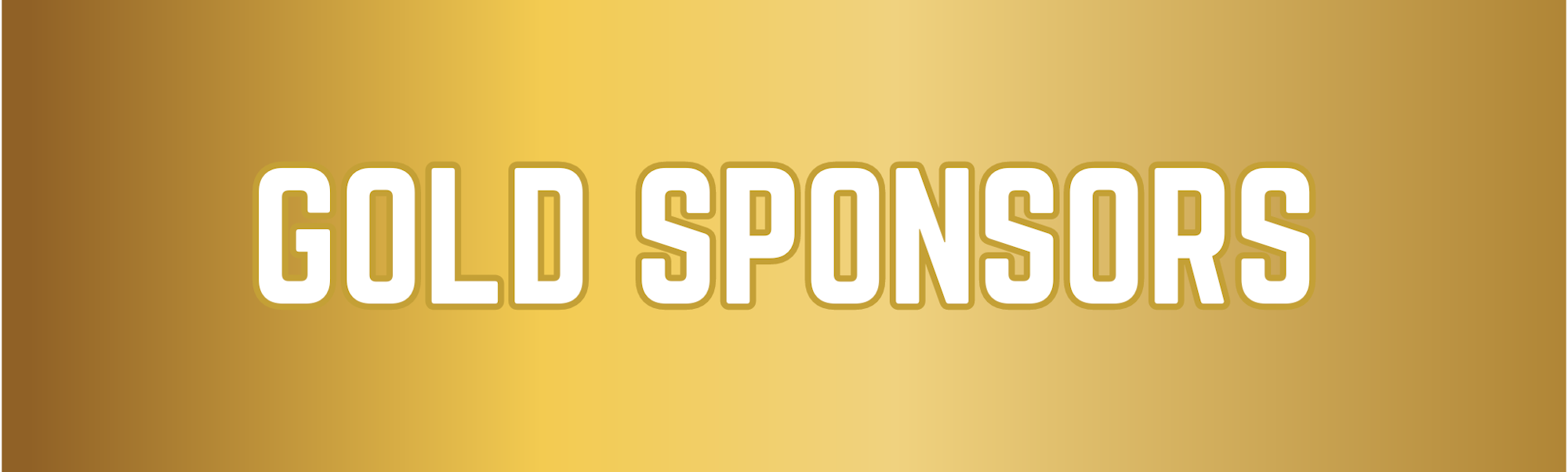 Text "GOLD SPONSORS" on a golden background.