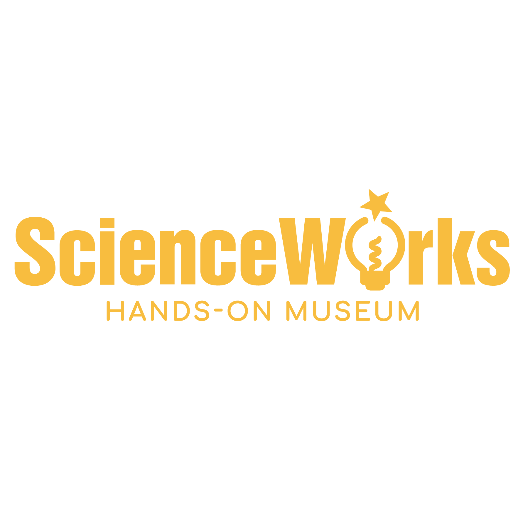ScienceWorks Hands-On Museum logo with a lightbulb design.