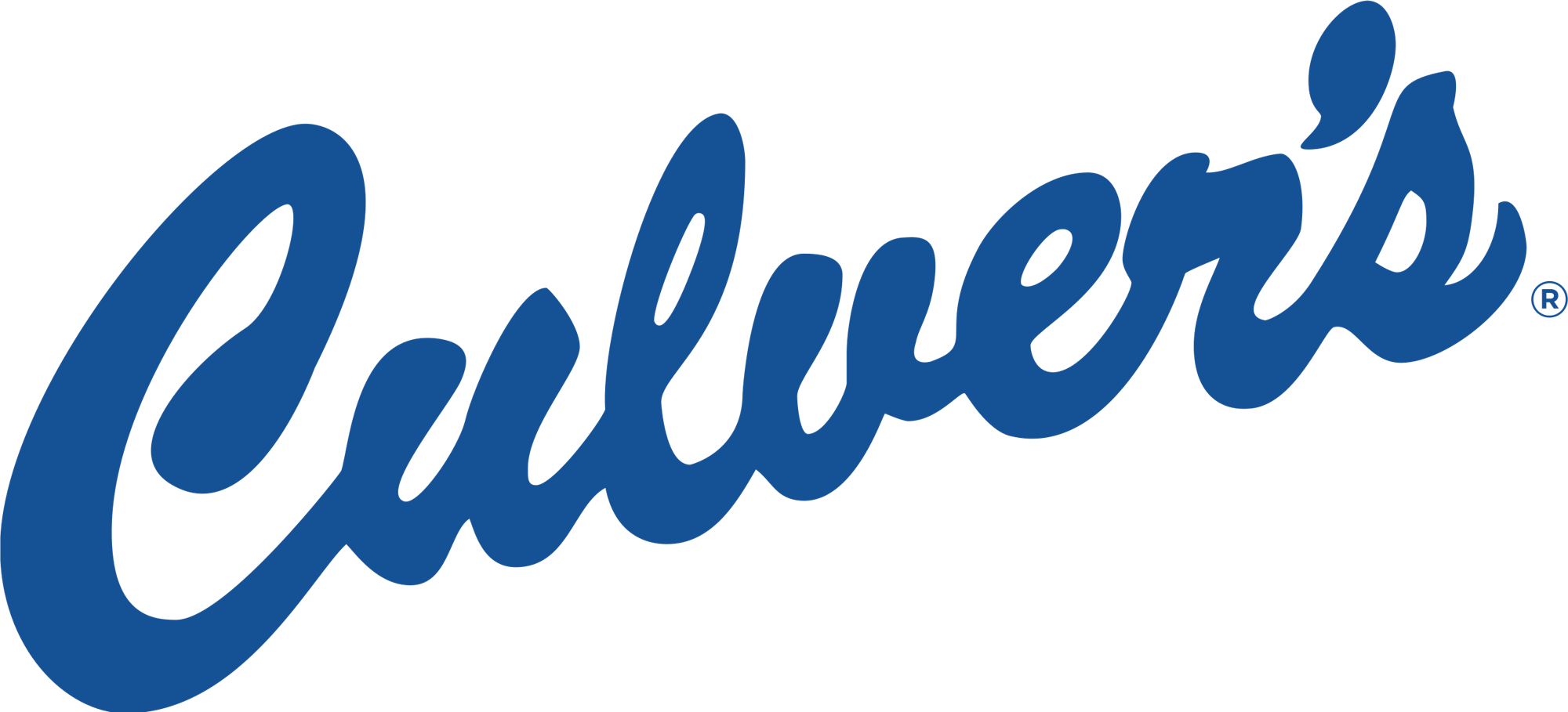 Blue "Culver's" logo in cursive font.