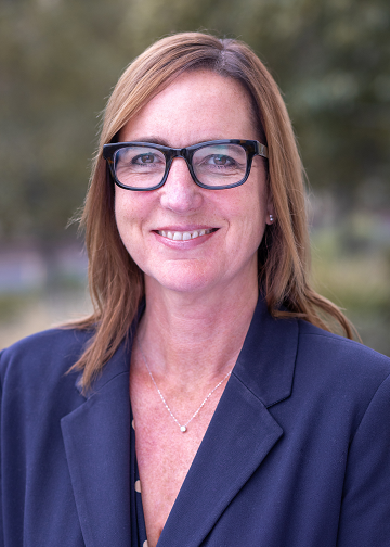 CalSTRS board member Sharon Hendricks wears glasses, blue blazer.