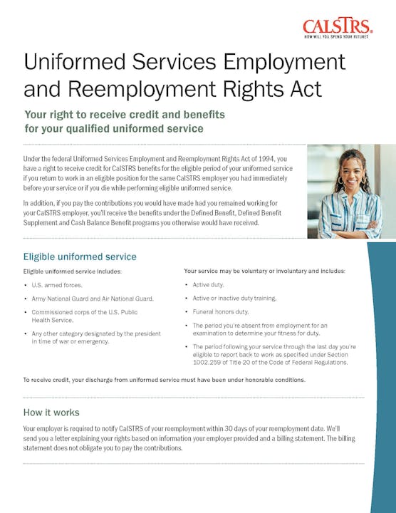 Uniformed Services Employment and Reemployment Rights Act fact sheet