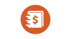 icon of a dollar sign on a notebook