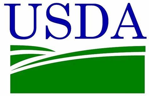 USDA logo with blue text and a green abstract design.