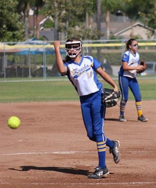 girls playing softball